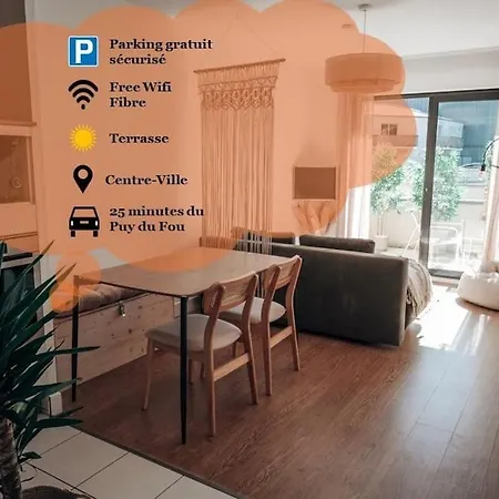 Le Terra - T2 Centre - Terrasse - Parking - 25 Min Puy Dufou Cholet